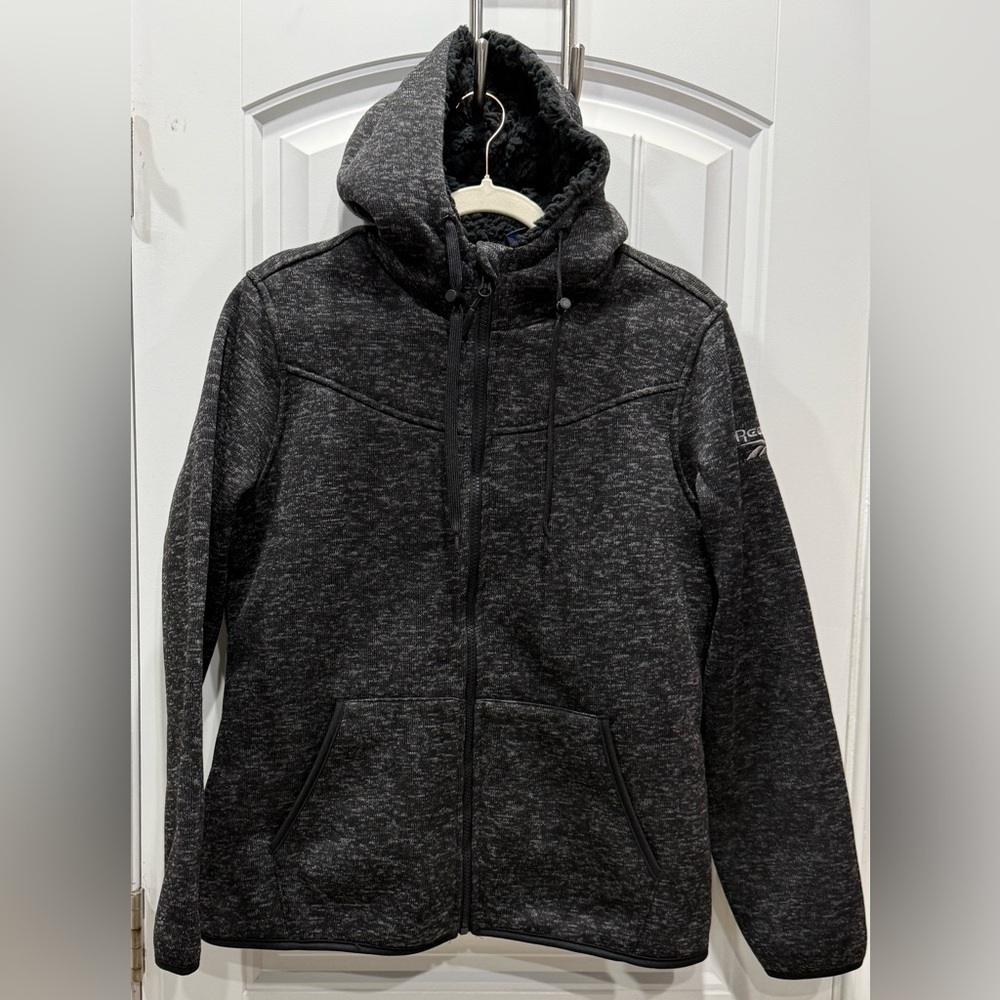 Reebok Menโsโ Size L Faux Fur Sherpa Lined Full Zip Hoodie Jacket NWT
